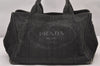 Authentic PRADA Vintage Canapa M Denim 2Way Shoulder Hand Bag Gray 3176I