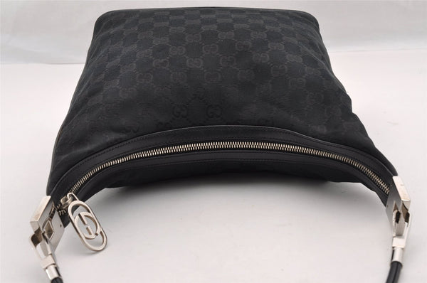 Authentic GUCCI Shoulder Hand Bag GG Canvas Leather 0013814 Black 3177I