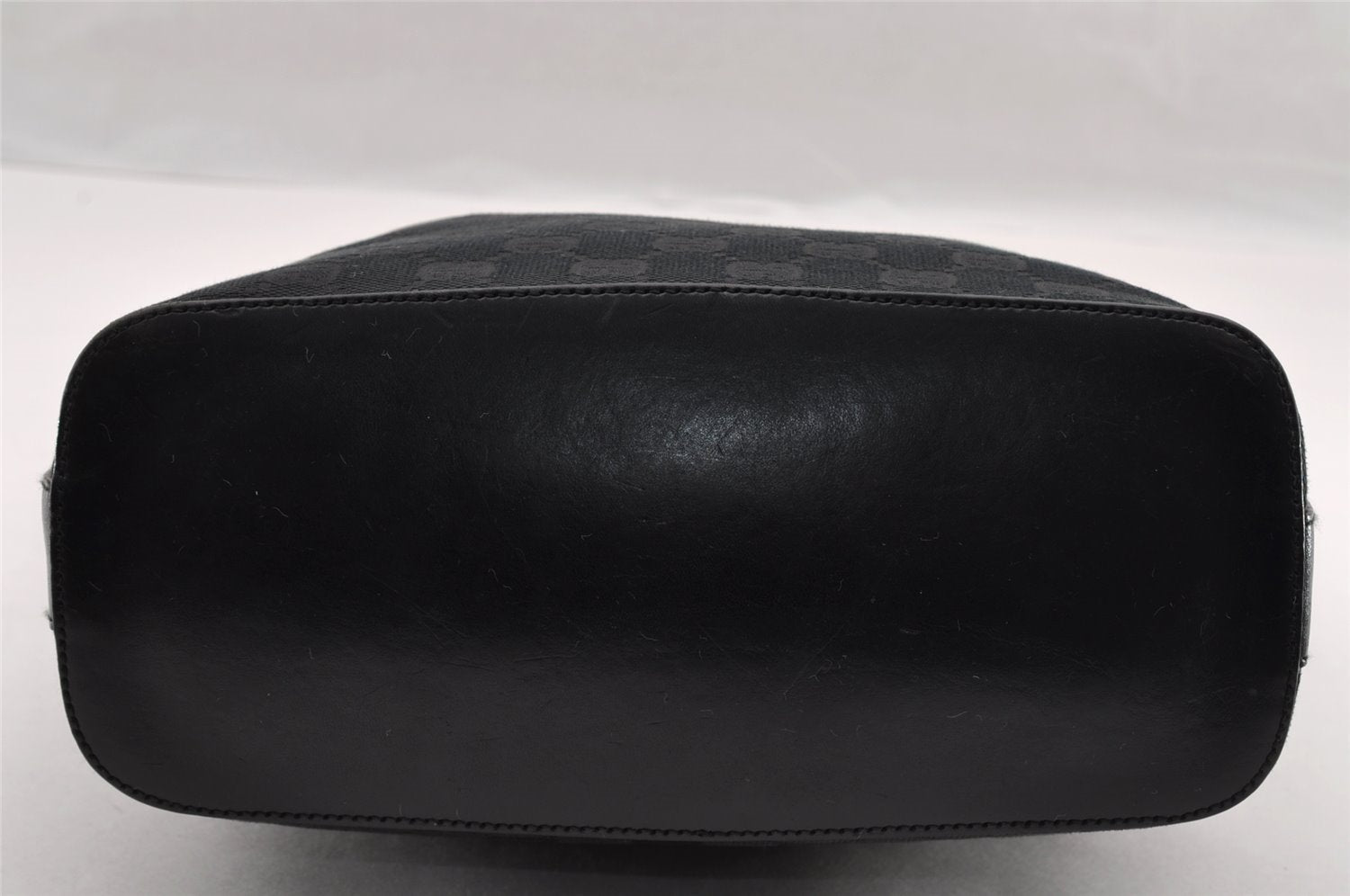 Authentic GUCCI Shoulder Hand Bag GG Canvas Leather 0013814 Black 3177I