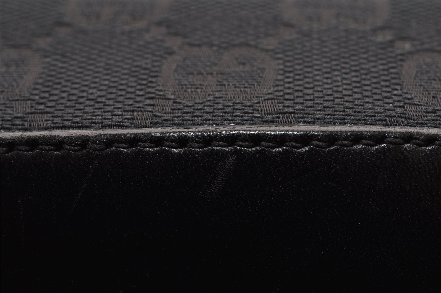 Authentic GUCCI Shoulder Hand Bag GG Canvas Leather 0013814 Black 3177I