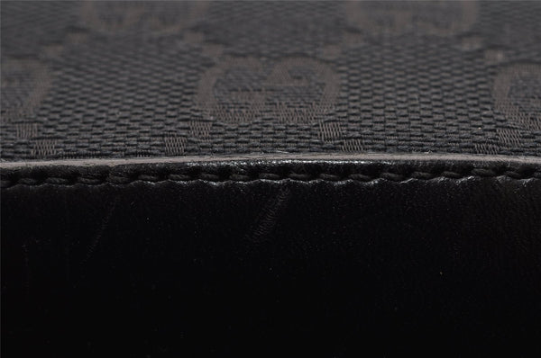 Authentic GUCCI Shoulder Hand Bag GG Canvas Leather 0013814 Black 3177I