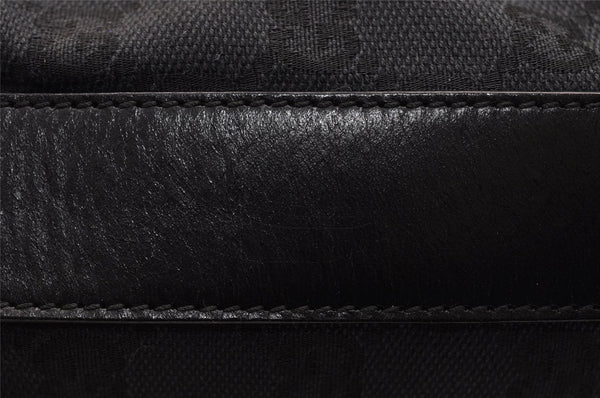 Authentic GUCCI Shoulder Hand Bag GG Canvas Leather 0013814 Black 3177I