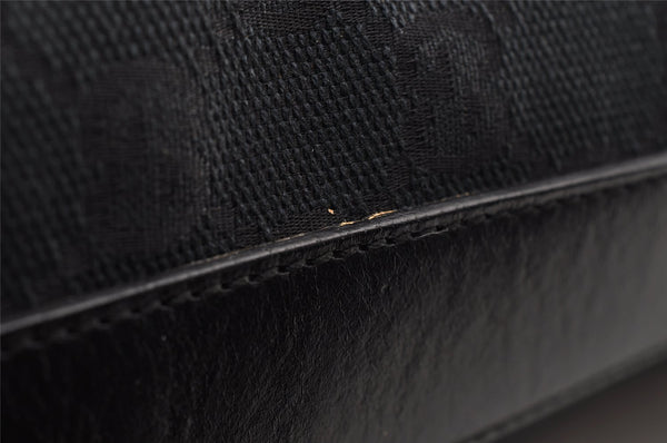 Authentic GUCCI Shoulder Hand Bag GG Canvas Leather 0013814 Black 3177I