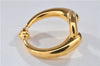 Authentic HERMES Scarf Ring Moris Circle Design Gold 3178F