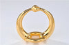 Authentic HERMES Scarf Ring Moris Circle Design Gold 3178F