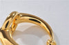 Authentic HERMES Scarf Ring Moris Circle Design Gold 3178F