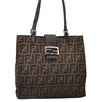 Authentic FENDI Zucca Shoulder Tote Bag Purse Canvas Leather Brown Junk 3178I