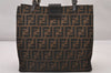 Authentic FENDI Zucca Shoulder Tote Bag Purse Canvas Leather Brown Junk 3178I