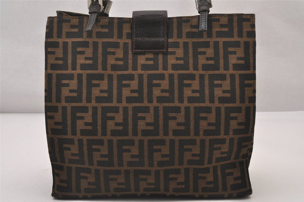 Authentic FENDI Zucca Shoulder Tote Bag Purse Canvas Leather Brown Junk 3178I