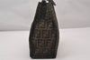 Authentic FENDI Zucca Shoulder Tote Bag Purse Canvas Leather Brown Junk 3178I