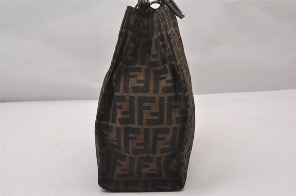 Authentic FENDI Zucca Shoulder Tote Bag Purse Canvas Leather Brown Junk 3178I