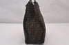 Authentic FENDI Zucca Shoulder Tote Bag Purse Canvas Leather Brown Junk 3178I