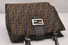 Authentic FENDI Zucca Shoulder Tote Bag Purse Canvas Leather Brown Junk 3178I