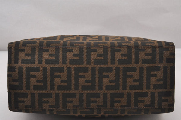 Authentic FENDI Zucca Shoulder Tote Bag Purse Canvas Leather Brown Junk 3178I
