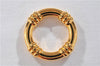 Authentic HERMES Scarf Ring BouEe Circle Design Gold Tone Box 3179F