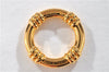 Authentic HERMES Scarf Ring BouEe Circle Design Gold Tone Box 3179F