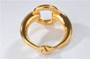 Authentic HERMES Scarf Ring Moris Circle Design Gold 3180F