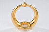 Authentic HERMES Scarf Ring Moris Circle Design Gold 3180F