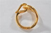 Authentic HERMES Scarf Ring Jumbo Circle Design Gold 3181F