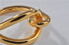 Authentic HERMES Scarf Ring Jumbo Circle Design Gold 3181F