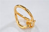 Authentic HERMES Scarf Ring Jumbo Circle Design Gold 3181F