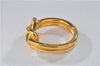 Authentic HERMES Scarf Ring Atame Circle Knot Design Gold Tone 3182F