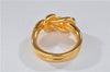 Authentic HERMES Scarf Ring Atame Circle Knot Design Gold Tone 3182F