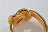 Authentic HERMES Scarf Ring Atame Circle Knot Design Gold Tone 3182F