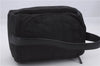 Authentic CHANEL New Travel Line Vanity Case Pouch Nylon Leather Black 3183D