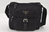 Authentic PRADA Nylon Tessuto Leather Shoulder Cross Body Bag Purse Black 3185I