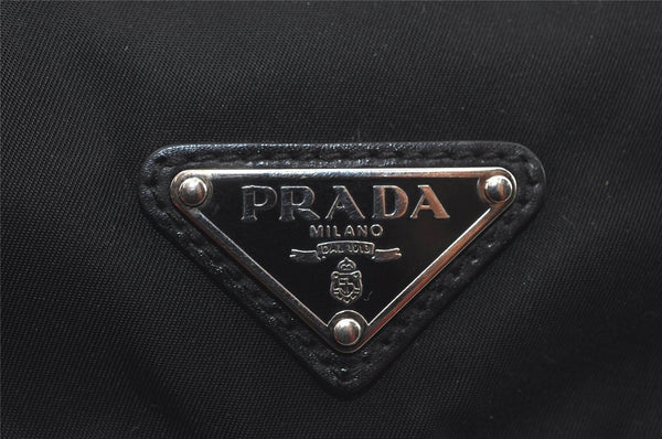 Authentic PRADA Nylon Tessuto Leather Shoulder Cross Body Bag Purse Black 3185I