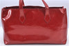 Authentic Louis Vuitton Vernis Wilshire PM Hand Bag Red M93642 LV 3187B