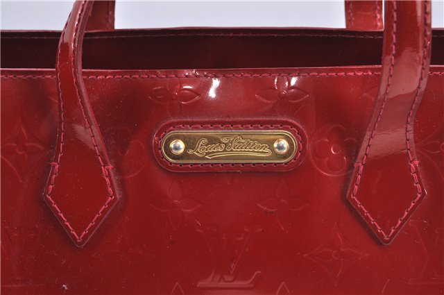 Authentic Louis Vuitton Vernis Wilshire PM Hand Bag Red M93642 LV 3187B