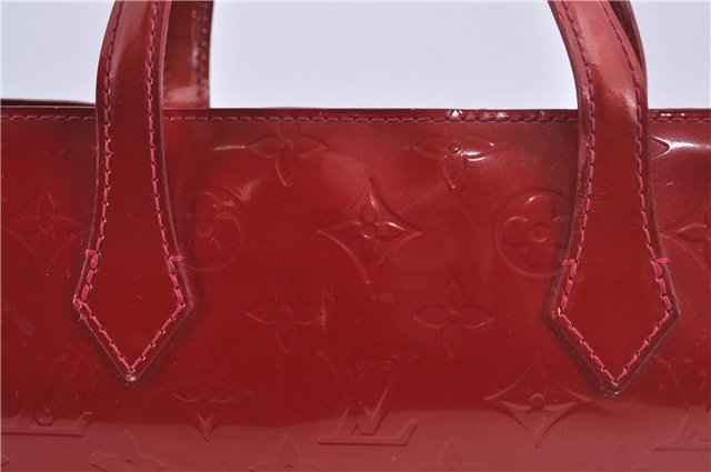 Authentic Louis Vuitton Vernis Wilshire PM Hand Bag Red M93642 LV 3187B