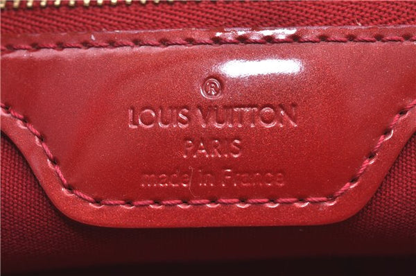 Authentic Louis Vuitton Vernis Wilshire PM Hand Bag Red M93642 LV 3187B