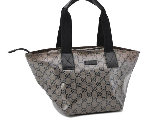 Authentic GUCCI GG Crystal Shoulder Hand Bag PVC Leather 131228 Black 3187C