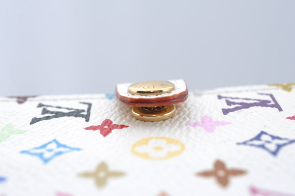 Authentic Louis Vuitton Monogram Multicolor Carnet De Bal Card Case White 3187H