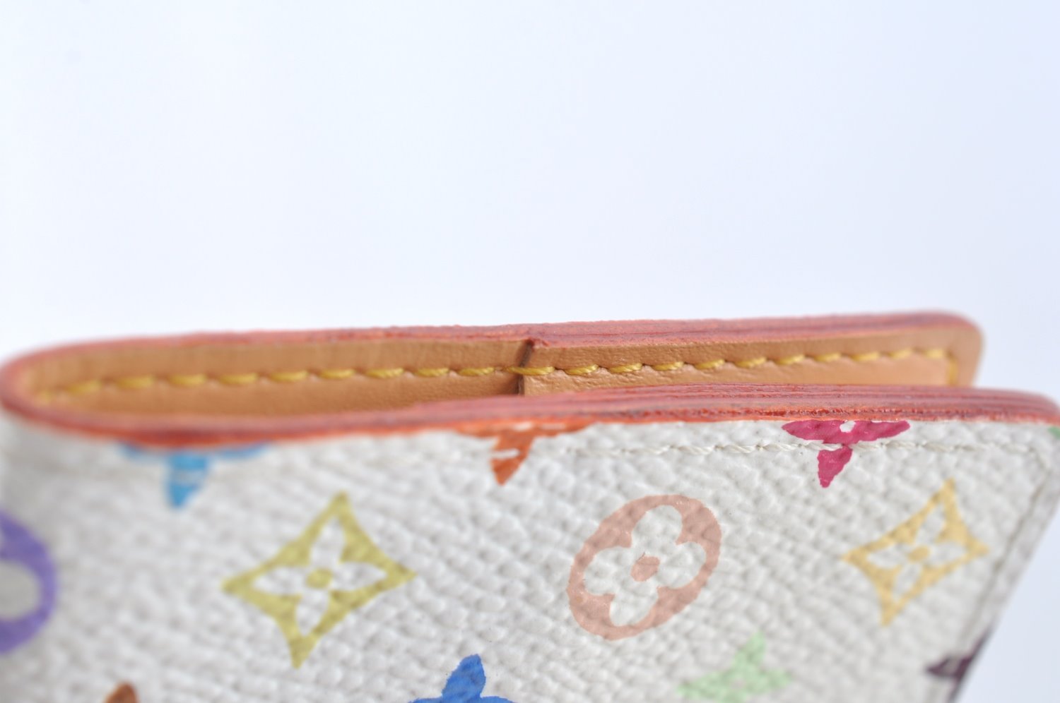 Authentic Louis Vuitton Monogram Multicolor Carnet De Bal Card Case White 3187H