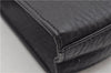 Authentic Burberrys Vintage Leather Clutch Hand Bag Purse Black 3188E