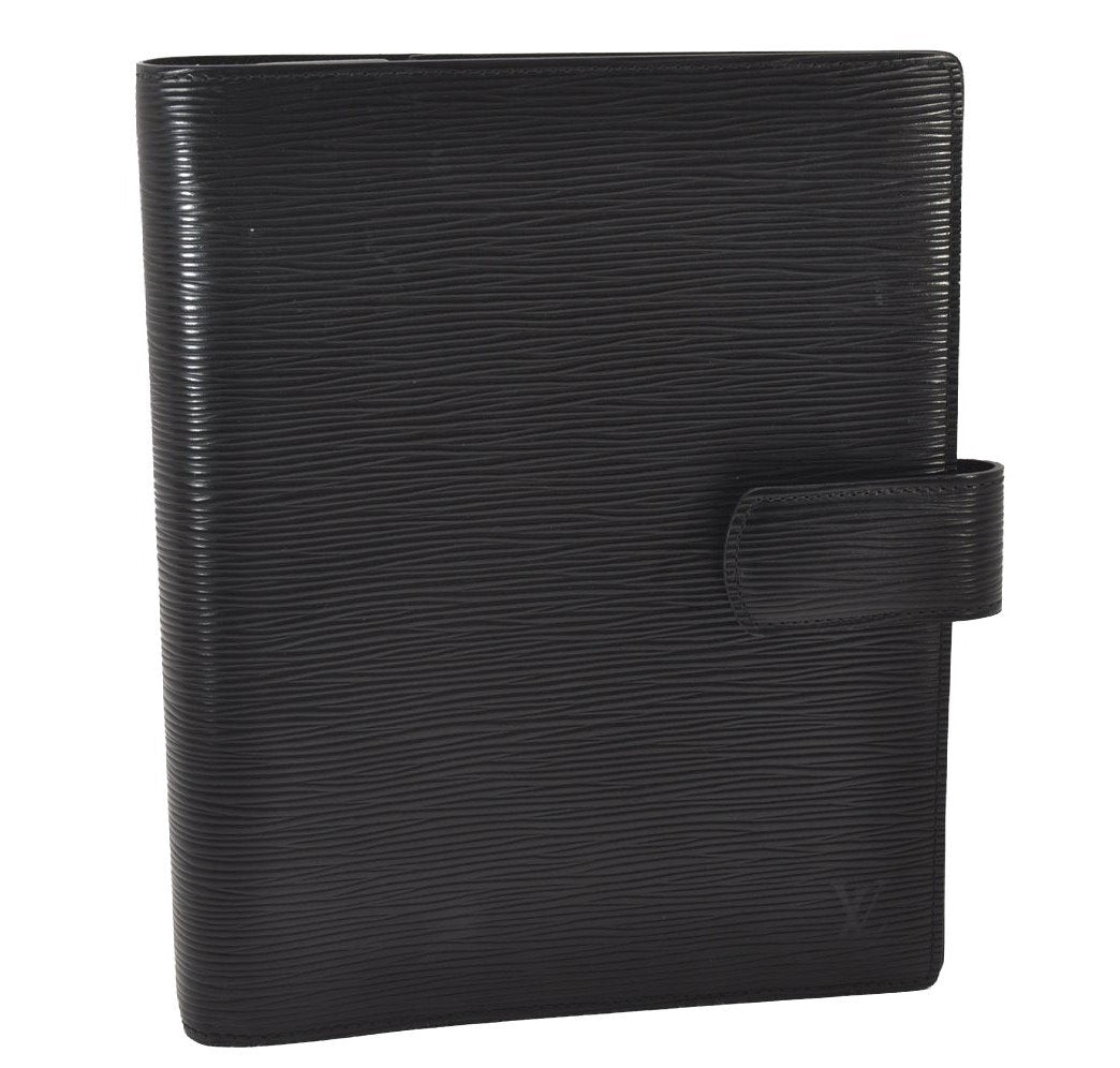 Authentic Louis Vuitton Epi Agenda GM Notebook Cover Black R20212 LV 3188I