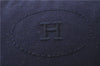 Authentic HERMES Bolide GM Cosmetic Pouch Purse Canvas Leather Blue 3189D