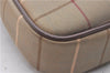 Authentic Burberrys Check Shoulder Cross Body Bag Canvas Leather Khaki 3191D