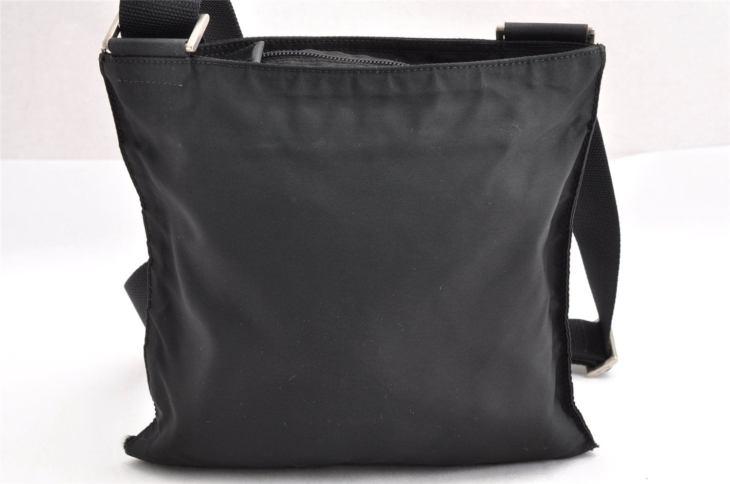 Authentic PRADA Nylon Tessuto Leather Shoulder Cross Body Bag Purse Black 3193I