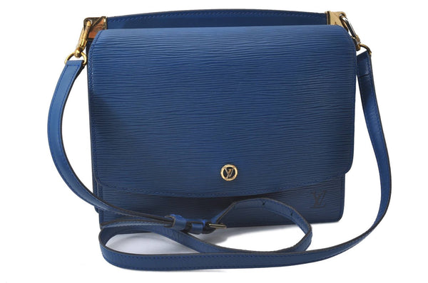 Authentic Louis Vuitton Epi Grenelle 2Way Shoulder Hnad Bag Blue M52365 LV 3195D