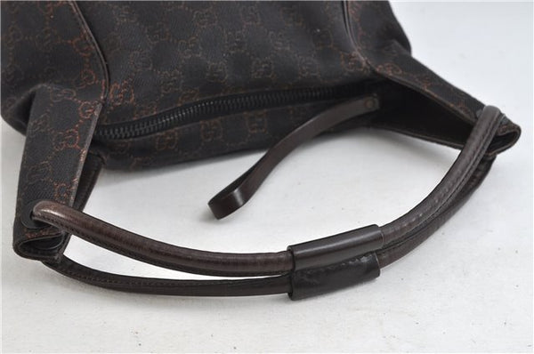 Authentic GUCCI Shoulder Hand Bag GG Canvas Leather 101333 Brown 3197D