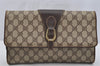 Authentic GUCCI 2Way Shoulder Clutch Bag Purse GG PVC Leather Brown 3197I