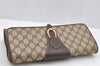 Authentic GUCCI 2Way Shoulder Clutch Bag Purse GG PVC Leather Brown 3197I