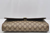 Authentic GUCCI 2Way Shoulder Clutch Bag Purse GG PVC Leather Brown 3197I