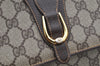 Authentic GUCCI 2Way Shoulder Clutch Bag Purse GG PVC Leather Brown 3197I
