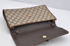 Authentic GUCCI 2Way Shoulder Clutch Bag Purse GG PVC Leather Brown 3197I